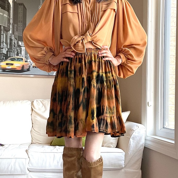 Bohemian tie dye tiered skirt - Picture 2 of 12